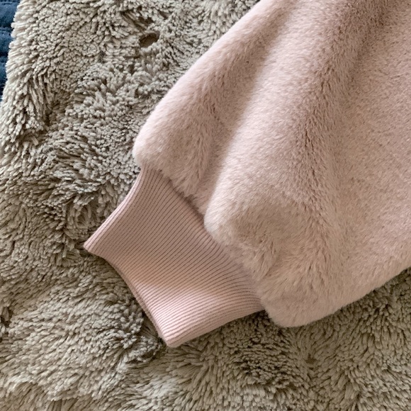 Fuzzy Pink Crew Neck Sweatshirt - Picture 3 of 4